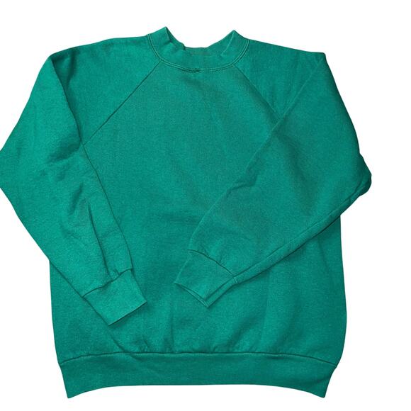 Vintage Fruit of the Loom Green Christmas Tis the Season santa sweatshirt size m - Picture 3 of 6